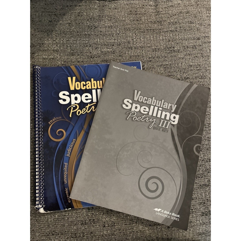 Abeka Vocabulary Spelling Poetry III Teacher Key &‎ Quiz Key 9th Grade